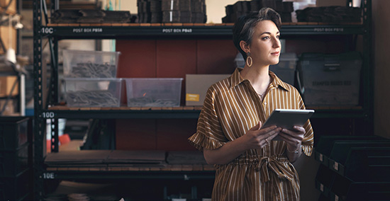 Business owner doing inventory.