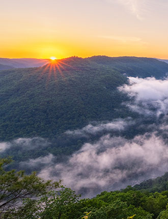 Sunrise over the mountains
